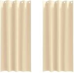 vidaXL Verdunkelungs-Vorh&auml;nge mit Ringen Creme Polyester 4107375
