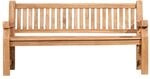 DELUKE Gartenbank Teakbank HIBAS Holz Teak 200x61x93cm Holzbank 200cm Bank Mit...