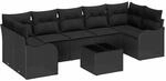 vidaXL Garten-Sofa-Set 8 Stk Schwarz Poly-Rattan und Stahl und Glas 3354292
