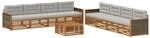 vidaXL Outdoor-Sofagarnitur mit Kissen 9 Stk Natur und Hellgrau 3383169