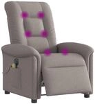 vidaXL Massagesessel Elektrisch Taupe Stoff 3303251