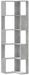 vidaXL Eck-B&uuml;cherregal 5 B&ouml;den Betongrau 50x50x179 cm Holzwerkstoff 852585