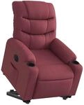 vidaXL Relaxsessel mit Aufstehhilfe Elektrisch Weinrot Stoff 3206666