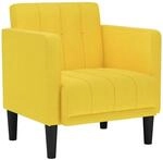 vidaXL Sessel mit Armlehnen Hellgelb 53 cm Stoff 4100550