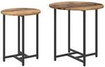 vidaXL Beistelltisch-Set 2-Tlg Altes Holz und Schwarz 50 x 50 x 50 cm 869700