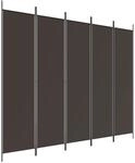 vidaXL 5 Tlg Paravent Braun 250x200 cm Stoff 350187