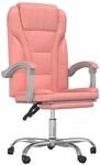 vidaXL B&uuml;rostuhl mit Liegefunktion Rosa Kunstleder 349701