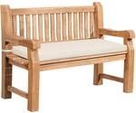 DELUKE Gartenbank Teakbank DABEL Holz Creme 120x61x93cm Holzbank 120cm Mit...
