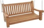 DELUKE Schaukelbank MUVER Holz Teak 120x70x62cm H&auml;ngebank Gartenschaukel Zum