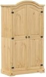 vidaXL Kleiderschrank Corona 102x52x186 cm Massivholz Kiefer 4012154