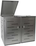 PROREGAL M&uuml;lltonnenbox XL 2er 116x141x98cm Erweiterbar Edelstahl 50kg
