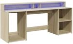 vidaXL LED-Schreibtisch Sonoma-Eiche 200x55x91 cm Holzwerkstoff 3309440