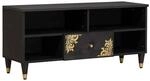 vidaXL TV-Schr&auml;nk mit Regal Schwarz 100 x 33 x 46 cm Massivholz Mango 4018824