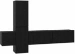 vidaXL TV-Schrank-Set 5-Tlg Schwarz Eichen-Optik 181 x 30 x 120 cm 3393481