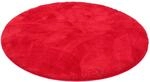 Pergamon Luxus Super Soft Hochflor Teppich Silky Rund Weinrot 160x160cm