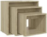 vidaXL Satztische 3-Tlg Sonoma-Eiche Holzwerkstoff 808579