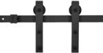 vidaXL Schiebet&uuml;rbeschlag-Set SKIEN 200 cm Stahl Schwarz 145265