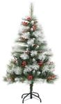 vidaXL K&uuml;nstlicher Weihnachtsbaum Klappbar mit Zapfen & Beeren 150 cm Modell 2
