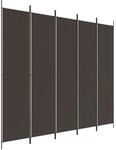 vidaXL 5 Tlg Paravent Braun 250x220 cm Stoff 350203