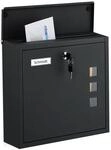 Relaxdays Briefkasten Eisen Schwarz Abschlie&szlig;bar Mit Sichtfenster Mit Namensschild