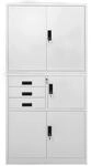 vidaXL B&uuml;roschrank Hellgrau 90x40x180 cm Stahl Modell 4