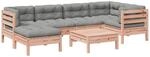 vidaXL 7-Tlg Garten-Sofagarnitur mit Kissen Massivholz Douglasie 3299539