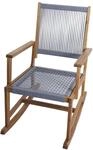 MCW Schaukelstuhl P73 Garten Akazie Holz Rope Seilgeflecht Grau