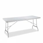 Relaxdays Gartentisch Stahl Kunststoff Wei&szlig; Klappbar 72 cm x 178 cm x 74 cm 13,1 kg