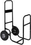 Relaxdays Kaminholzwagen Stahl Schwarz mit Griff und Luftreifen 107 cm x 53 cm x 69