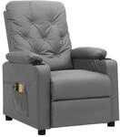vidaXL Massagesessel Elektrisch Grau Kunstleder 3098874