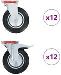 vidaXL 24 Stk Lenkrollen 200 mm 278034