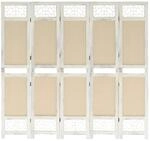 vidaXL 5 Tlg Raumteiler Creme 175x165 cm Stoff 338560