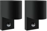 vidaXL Au&szlig;enwandleuchte 2 Stk Schwarz 12 x 7 x 15 cm Edelstahl 4005982