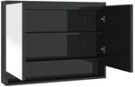 vidaXL Spiegelschrank f&uuml;rs Bad 80x15x60 cm Gl&auml;nzend Schwarz 331531