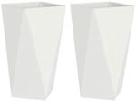 vidaXL Pflanzk&uuml;bel 2 Stk Wei&szlig; 40 x 40 x 75 cm Stahl 883783