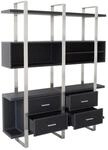 Jet-Line Aktenschrank/Regal Brindisi in Schwarz Bezogen mit Kunstleder...