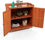 Costway Gartenschrank Holz Lagerschrank Garten 98,5x48x100cm