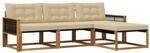 vidaXL Outdoor-Sofagarnitur mit Kissen 4 Stk Natur und Beige 3381345