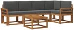 vidaXL Outdoor-Sofagarnitur mit Kissen 6 Stk Natur und Anthrazit 3366430
