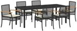 vidaXL Garten Essgruppe 7-Tlg Schwarz Poly Rattan 3380818