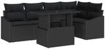 vidaXL Garten-Sofa-Set mit Kissen mit Speicher 6-Tlg Schwarz 3357746