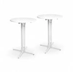 Beautissu Bellini Stehtisch &Oslash;80xH110cm Wei&szlig; 2tlg