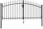 vidaXL Doppelfl&uuml;gel-Gartentor mit Speerspitzen 300 x 150 cm 144359