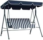 Outsunny Hollywoodschaukel 3-Sitzer bis 240 kg Belastbar Blau