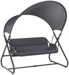 Beliani Gartenschaukel SOLAGNA Dunkelgrau 113x168x187