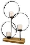 Frank Flechtwaren Windlicht Kreise 35 x 9 x 47 cm