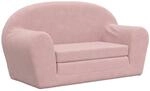 vidaXL Kinder-Schlafsofa 2-Sitzer Rosa Weicher Pl&uuml;sch 357003