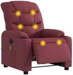 vidaXL Massagesessel Elektrisch Weinrot Stoff 3206639