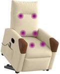 vidaXL Elektrischer Massagesessel mit Aufstehhilfe Creme Stoff 3324034