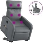vidaXL Massagesessel mit Aufstehhilfe Grau Kunstleder Modell 12